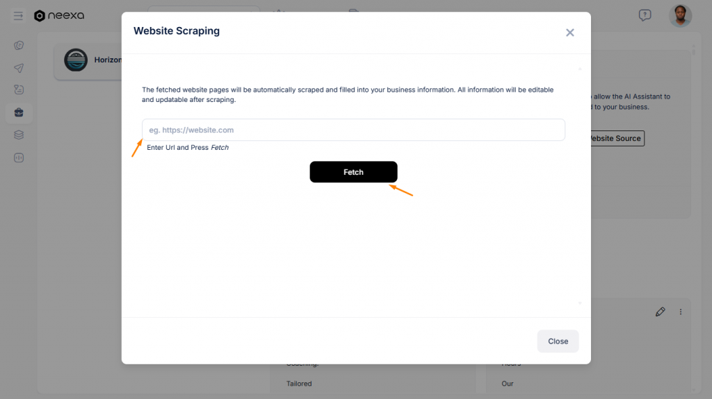Neexa website scrapping