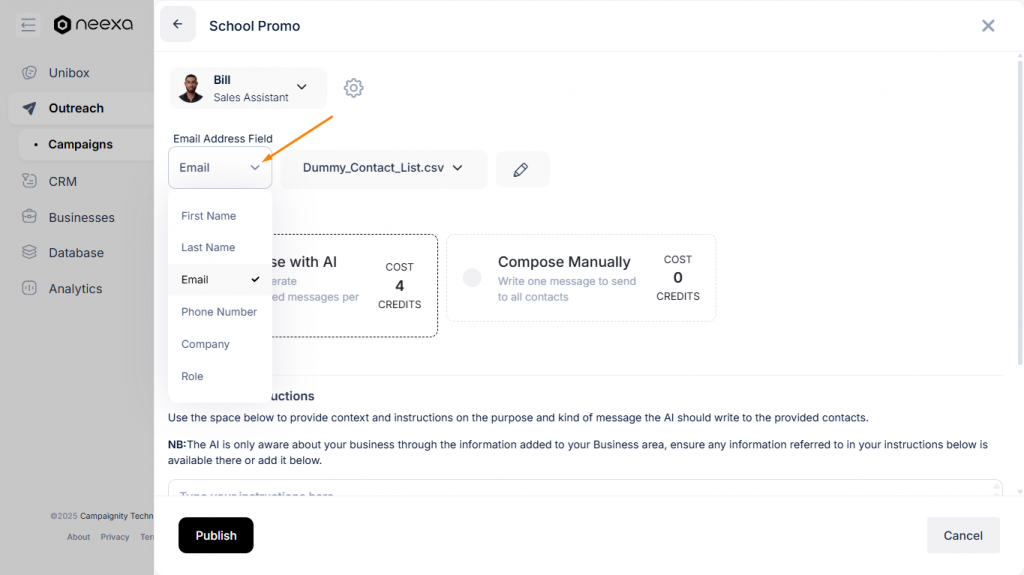 Email Address field