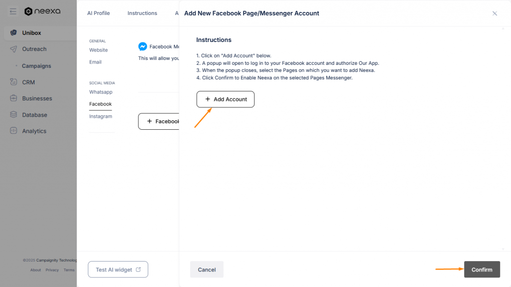 Neexa Facebook Integration