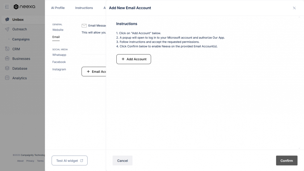 Neexa email integration