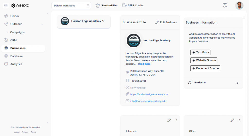 Neexa Businesses information